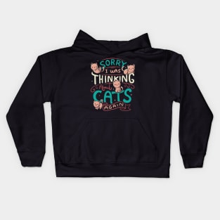 Thinking About Cats Kids Hoodie